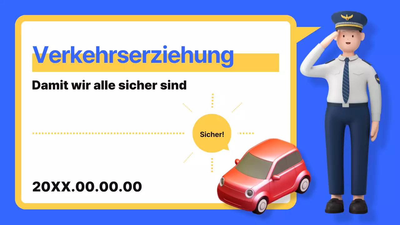 Kitschige Verkehrserziehung in Blau