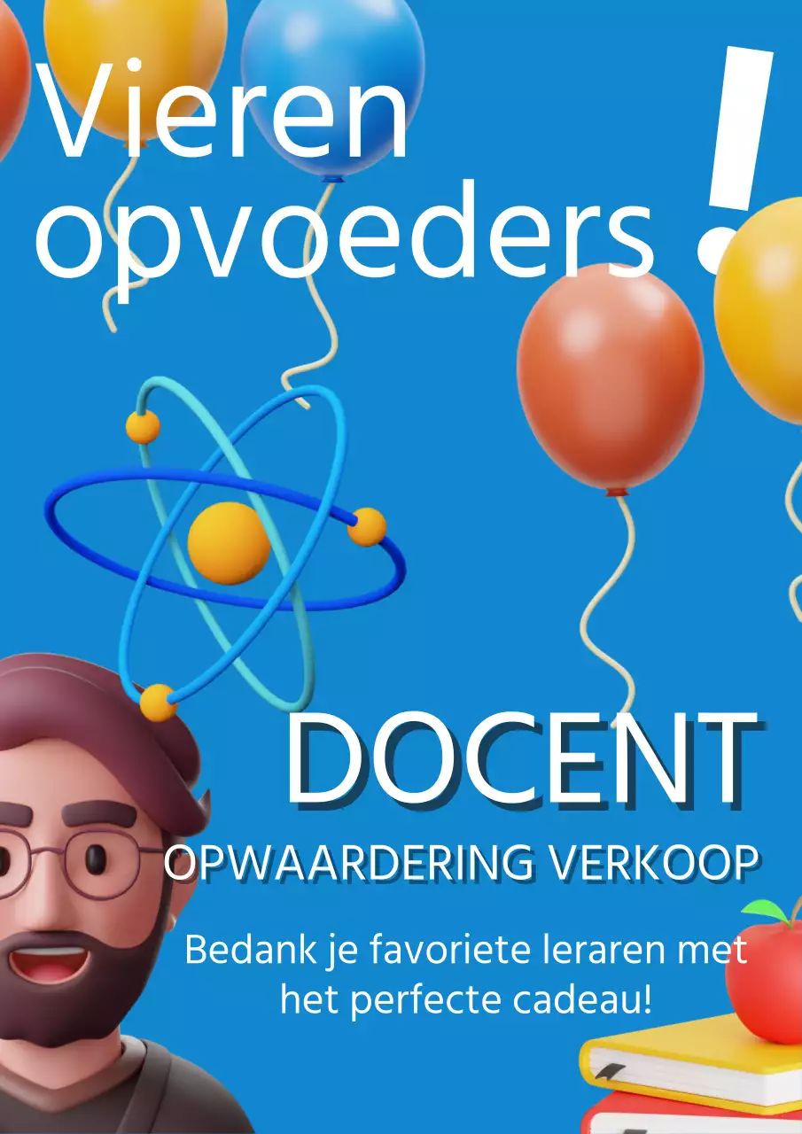Blauw en wit moderne advertentie voor lerarendag