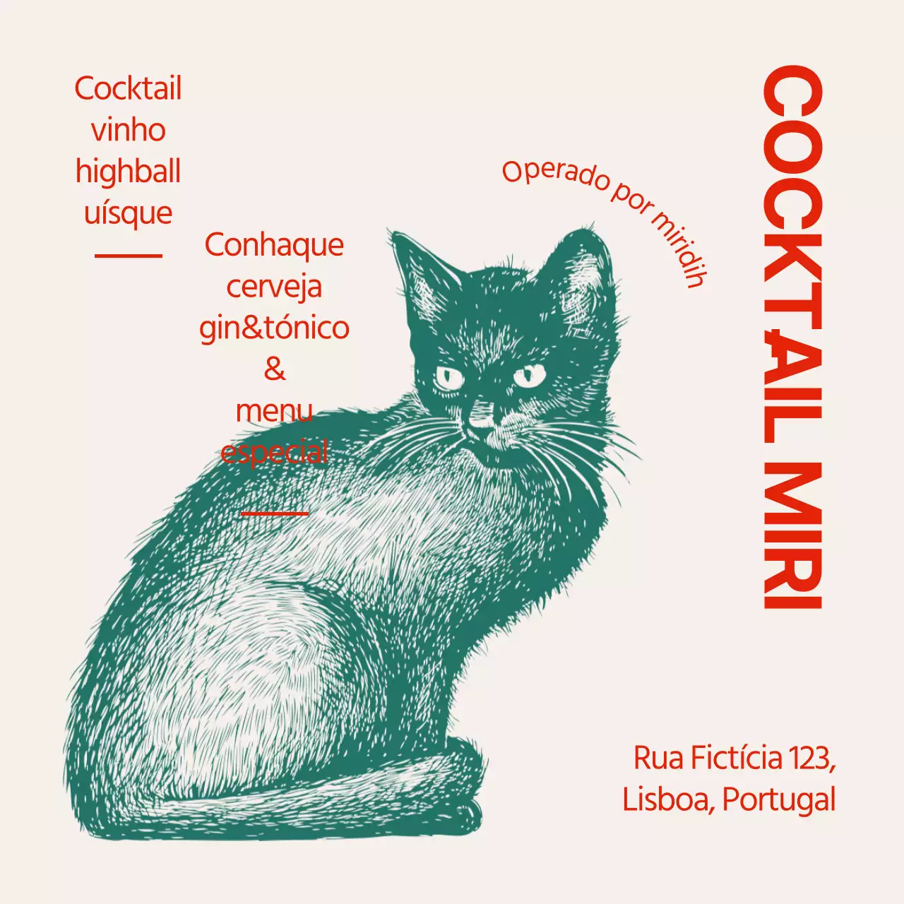 Adereços de bar de pub com ilustrações e tipografia de inspiração vintage
