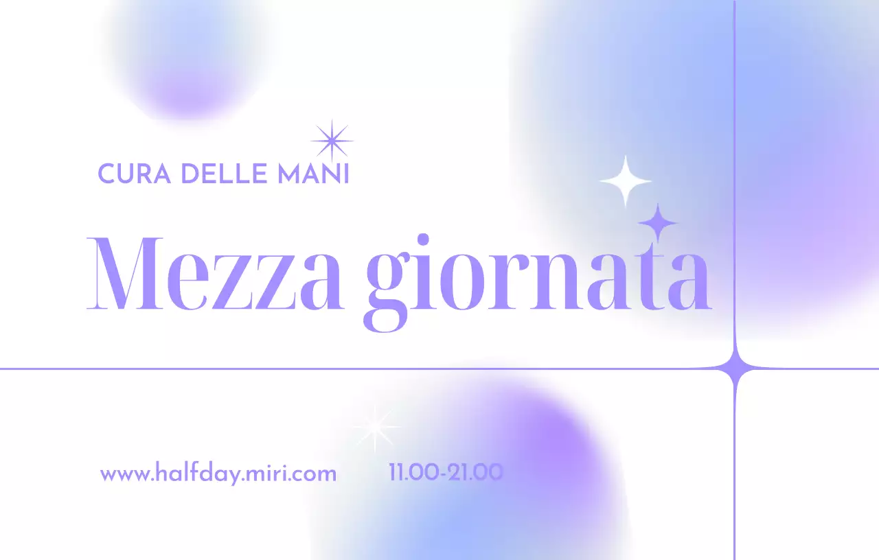 Un design accattivante con gradienti colorati e titoli di grandi dimensioni