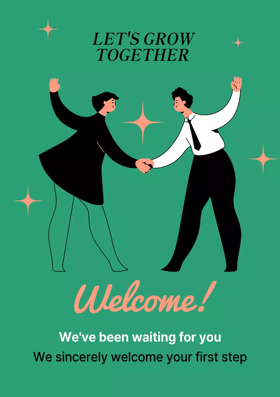 Green Minimal Welcome Announcement Poster