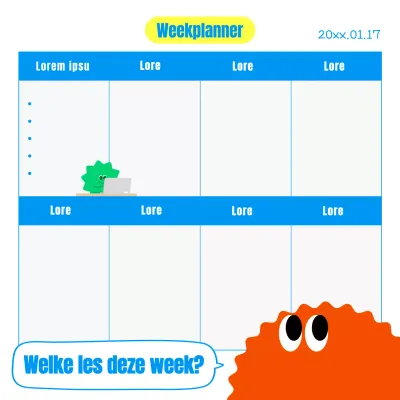 Witte en eenvoudige weekplanner