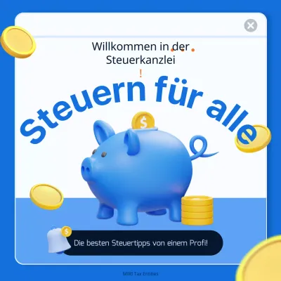 Förderung der einfachen Steuerbuchhaltung in Blau und Gelb