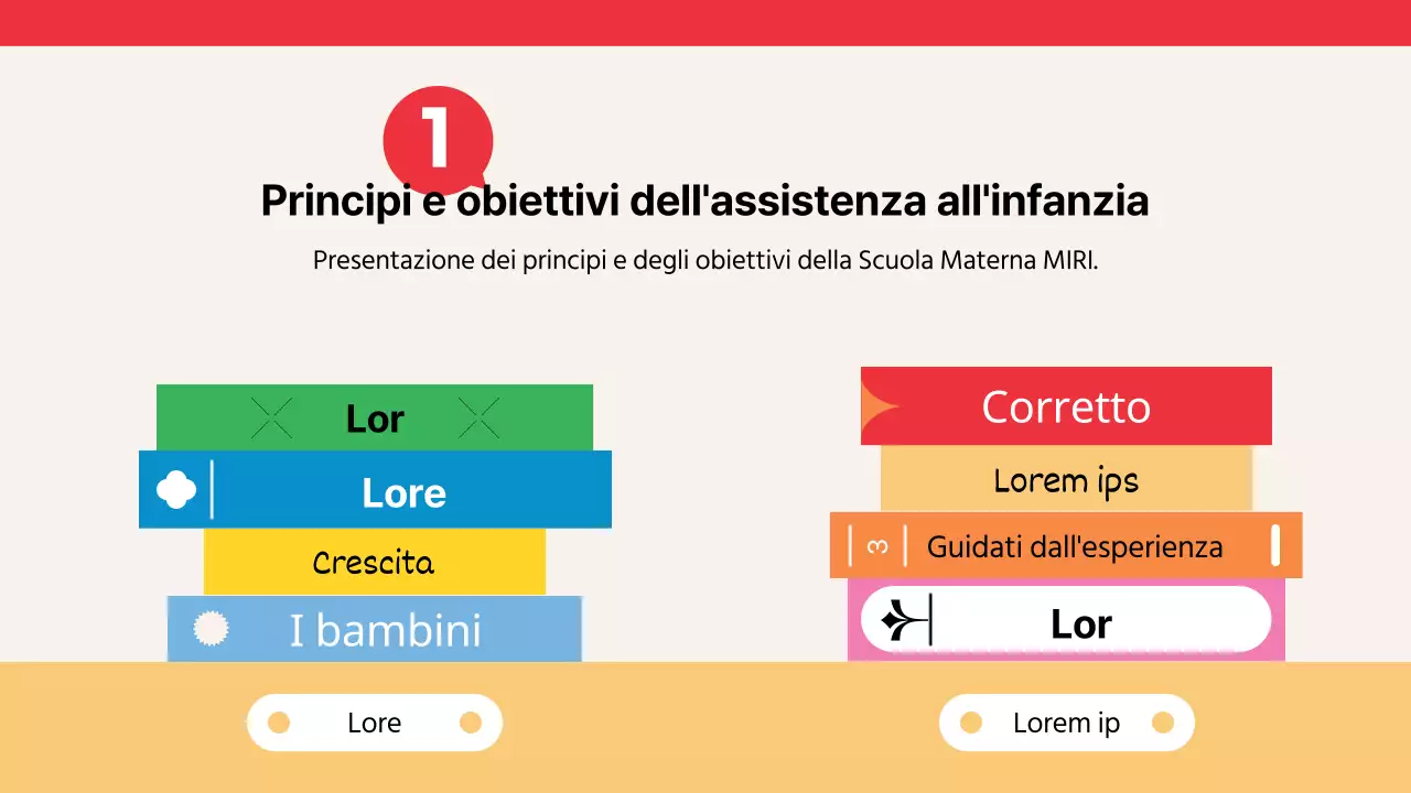 Guida al reclutamento dei bambini per l'asilo nido giallo-rosso
