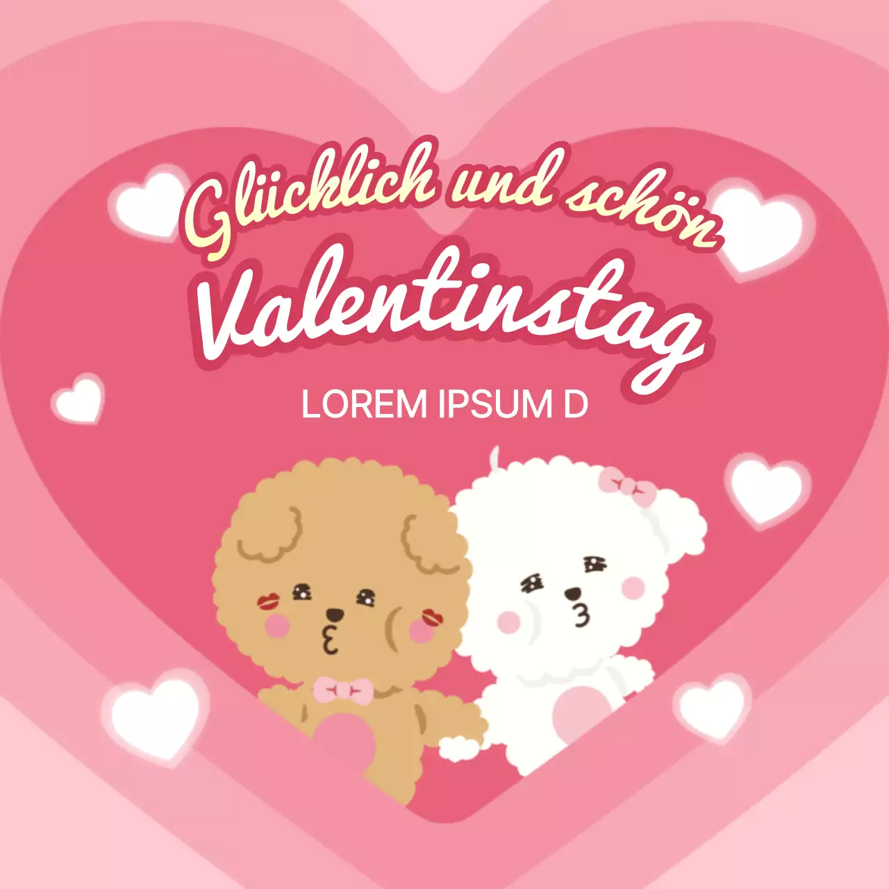 Werben Sie für den Valentinstag in Weiß und Rosa