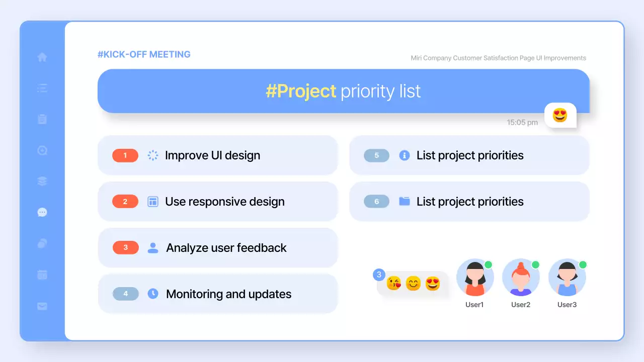 블루 모던 UI 강화 일정 프레젠테이션
