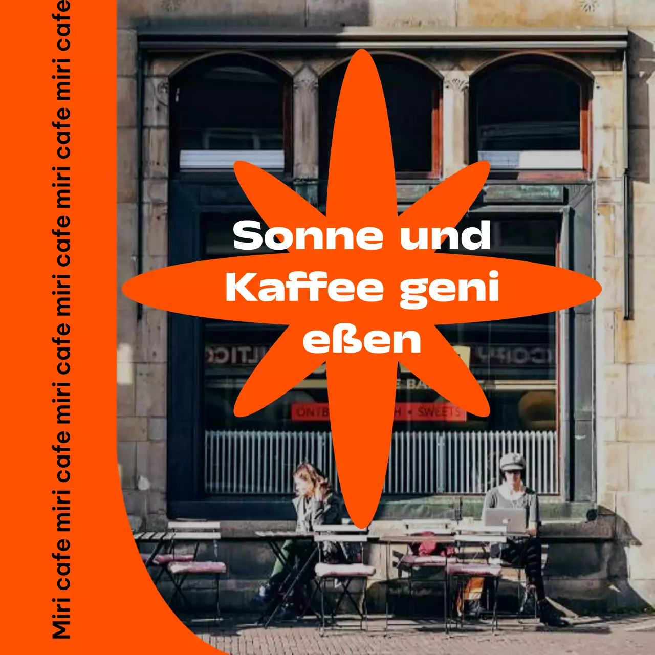 Lebendige Farben und Fotos zur Werbung für Ihr Cafe