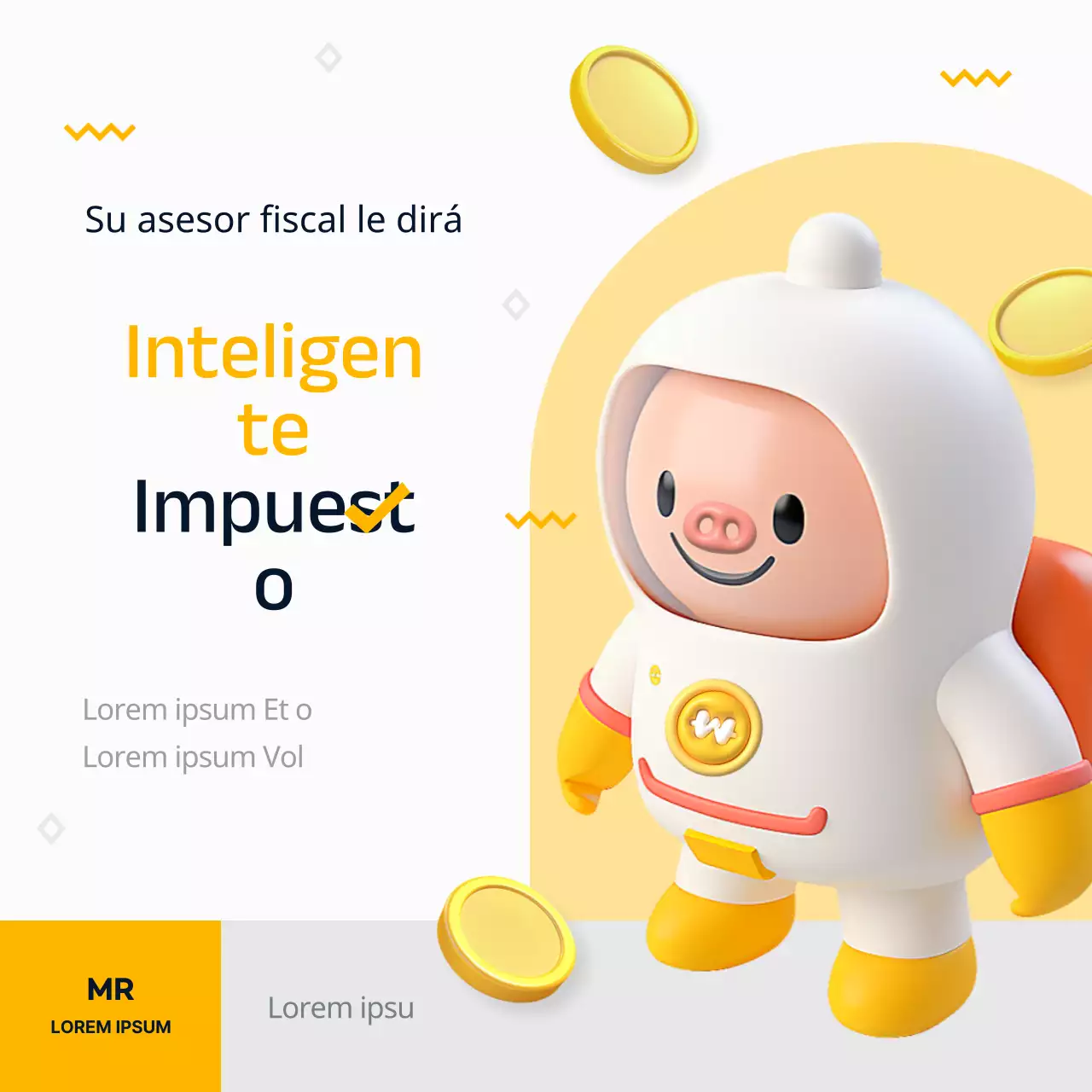 Promoción de una empresa fiscal y contable moderna en amarillo y negro