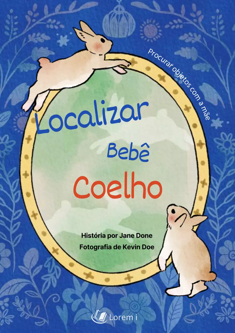 Capa de livro infantil vintage em azul e amarelo