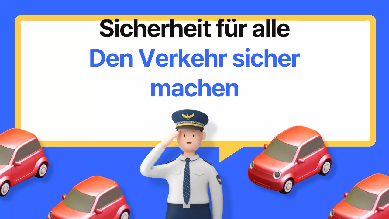 Kitschige Verkehrserziehung in Blau