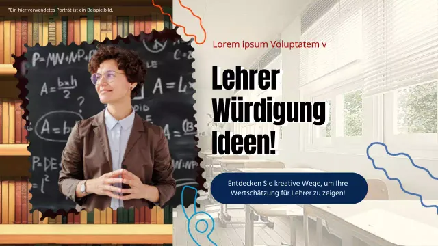 Geometrischer Leitfaden für den Tag des Lehrers in Beige und Blau