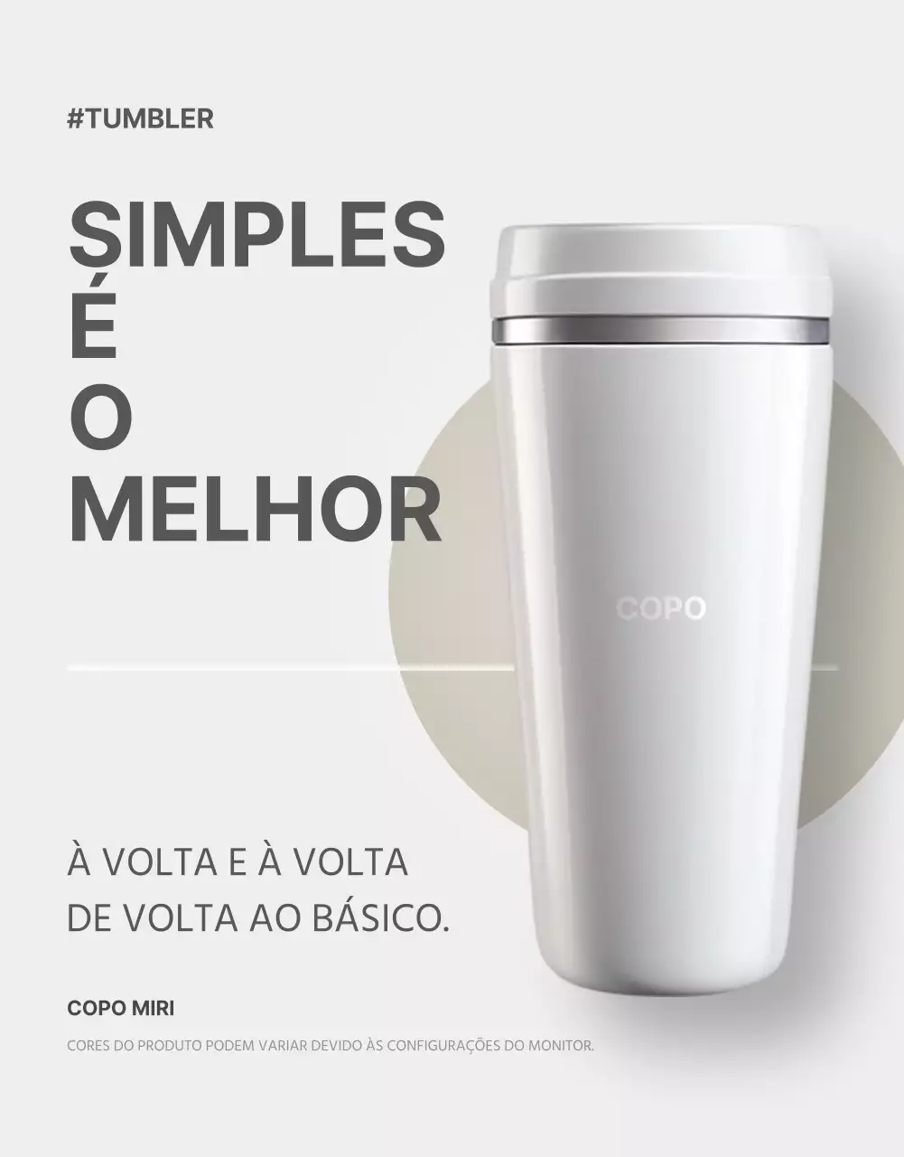Promover um tumblr simples em cinzento e bege