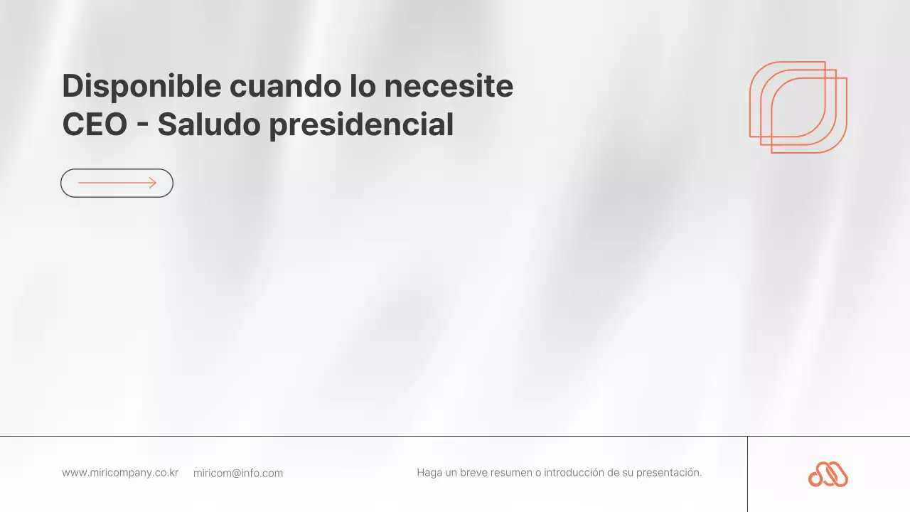 Una carta de presentación sencilla, en naranja y blanco y negro