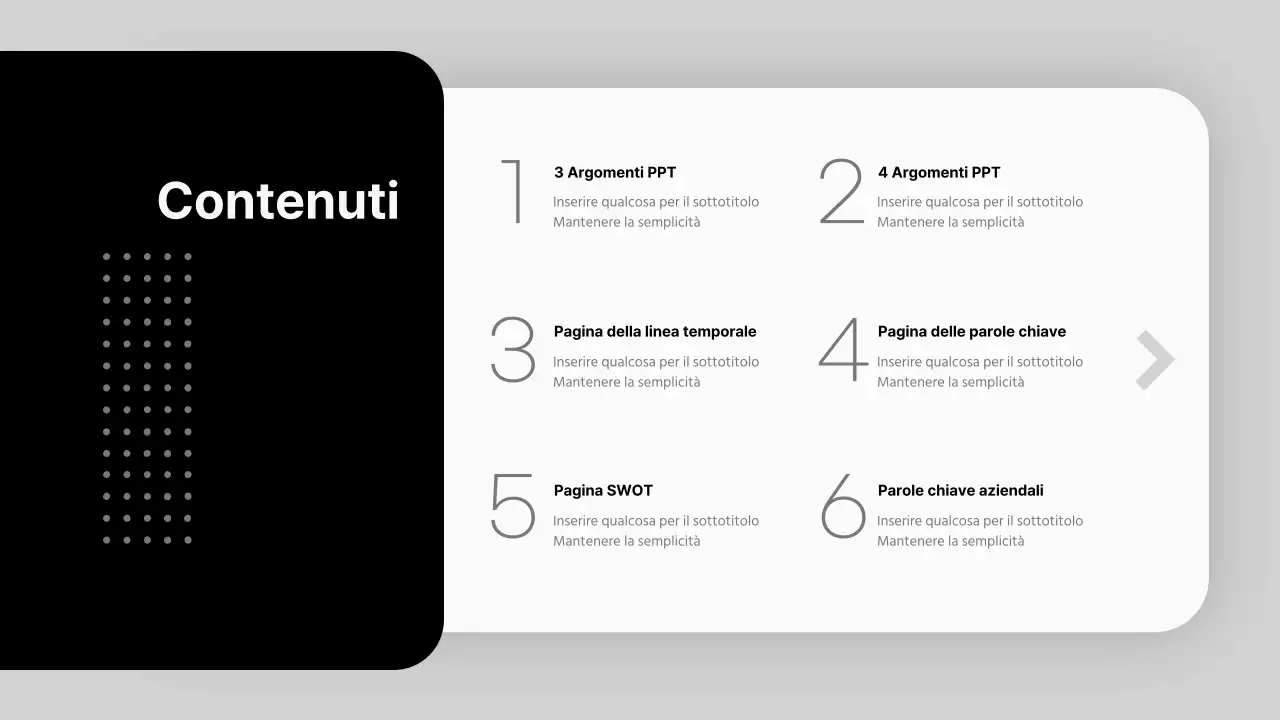 Una moderna proposta commerciale in bianco e nero