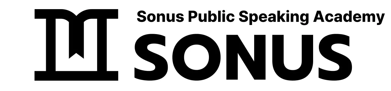 Speech school design with a podium icon