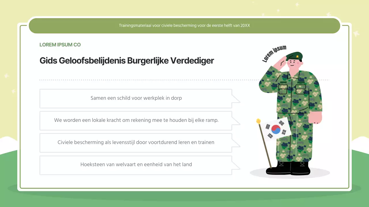 Moderne civiele verdedigingstraining in groen en limoengroen.