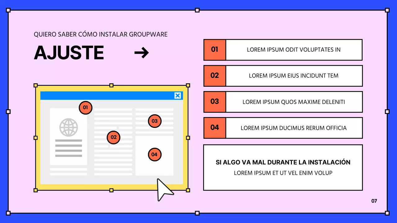 Kitschy amarillo y azul de recursos humanos materiales de formación de nuevos empleados