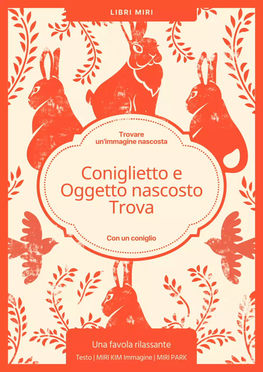Copertina vintage di un libro per bambini in rosso e beige