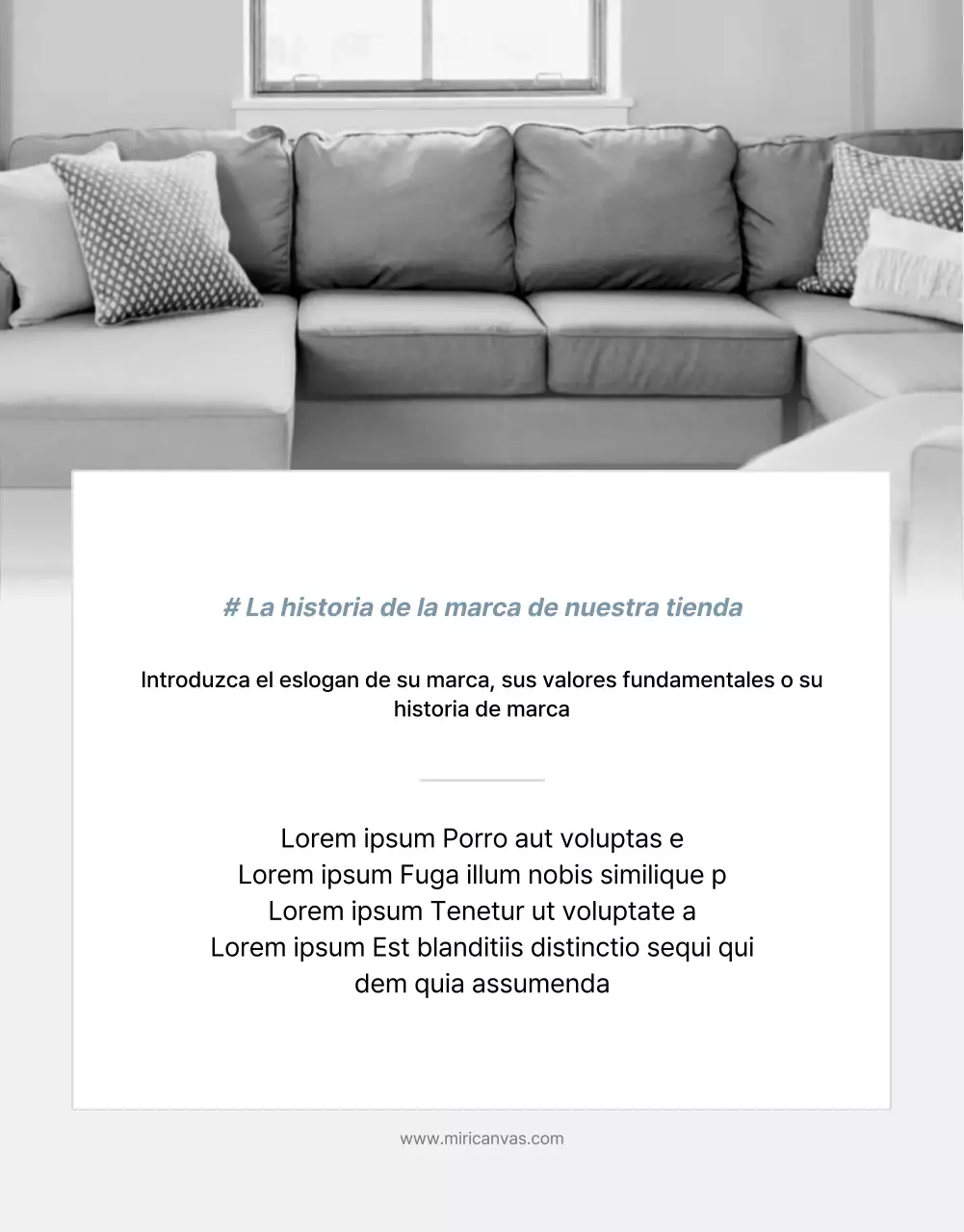 Promocionar productos para vender muebles sencillos grises y azules