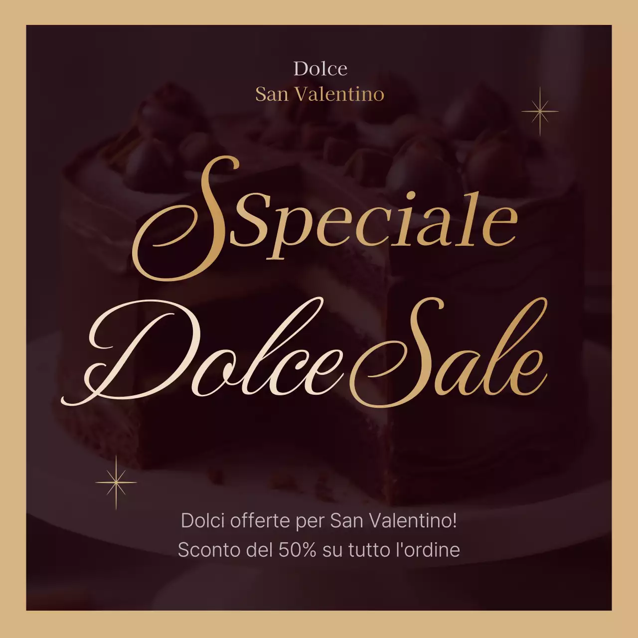 Volantino di San Valentino in marrone e beige con un tocco di classe