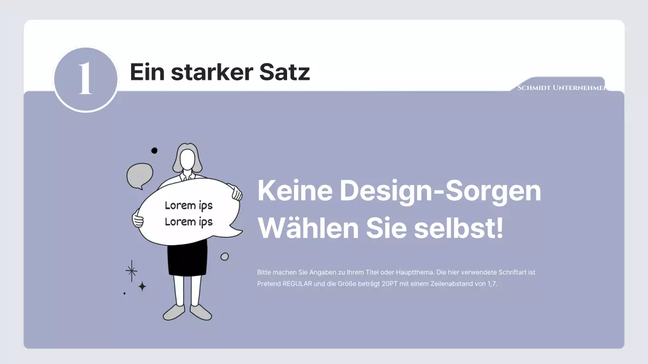 Einfacher Text in Lila und Grau, mit viel Platz zum Schreiben