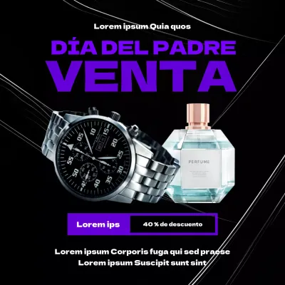 Black and Purple Modern Father's Day Sale Event Publicidad