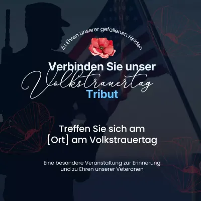 Blaue und rote einfache Gedenkkarte zum Gedenktag