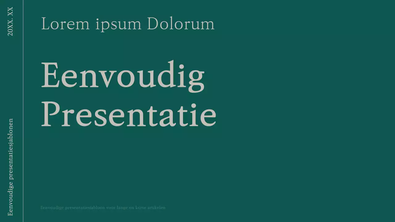 Een eenvoudig presentatievoorstel in groen en beige