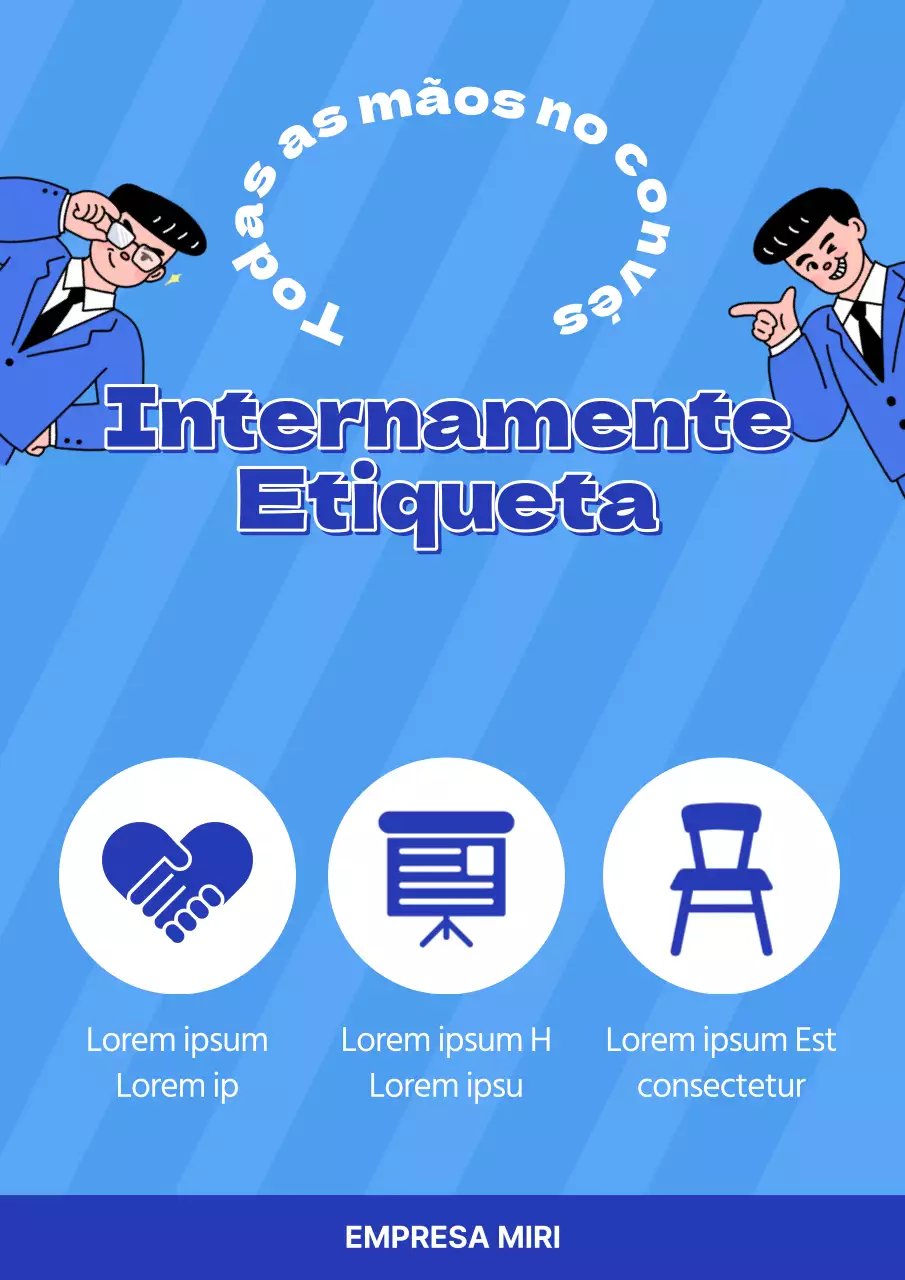 Anúncio da campanha cultural da empresa com um fundo azul claro