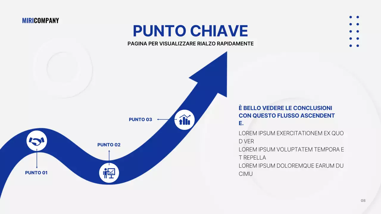 Presentazione aziendale minimalista in bianco e blu navy