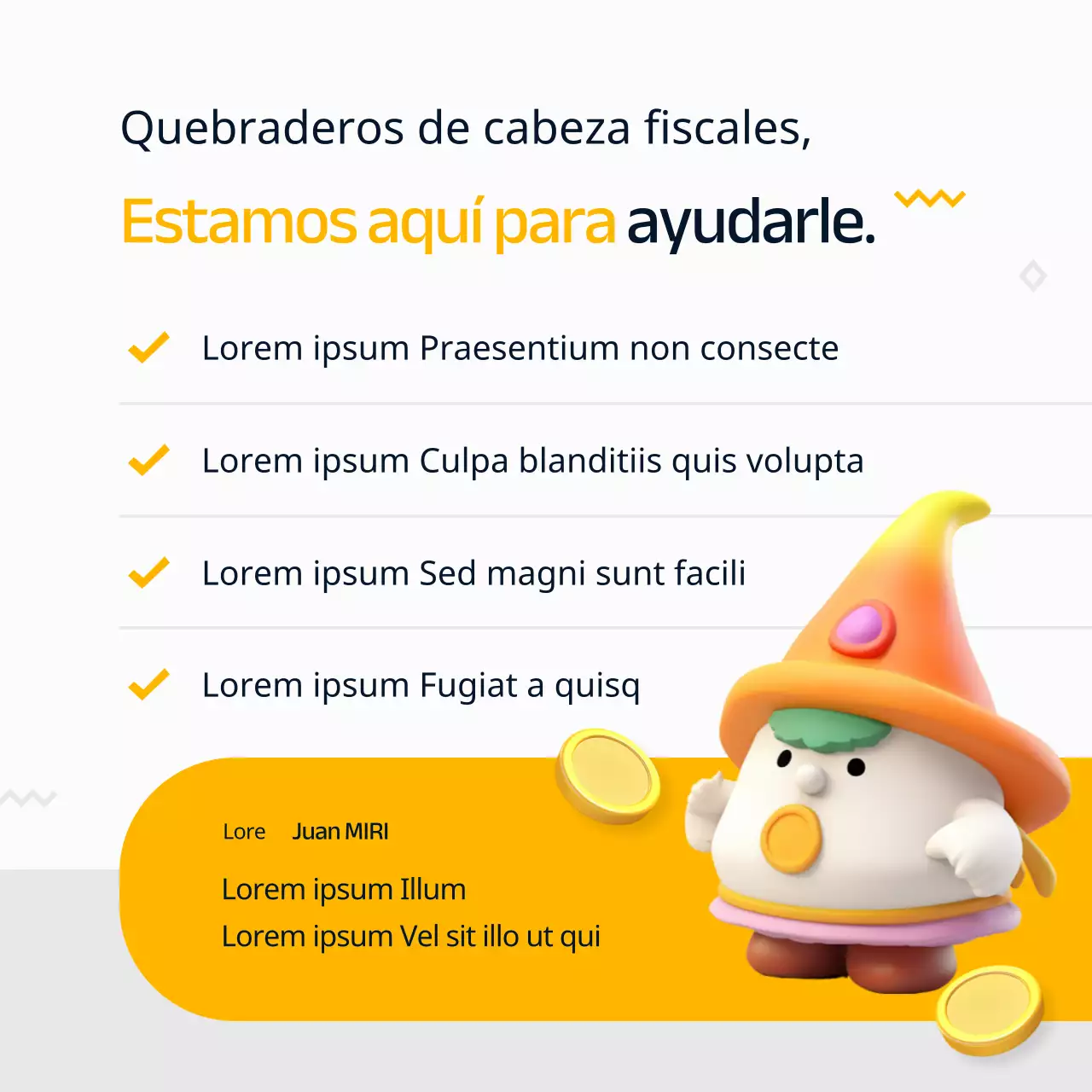 Promoción de una empresa fiscal y contable moderna en amarillo y negro