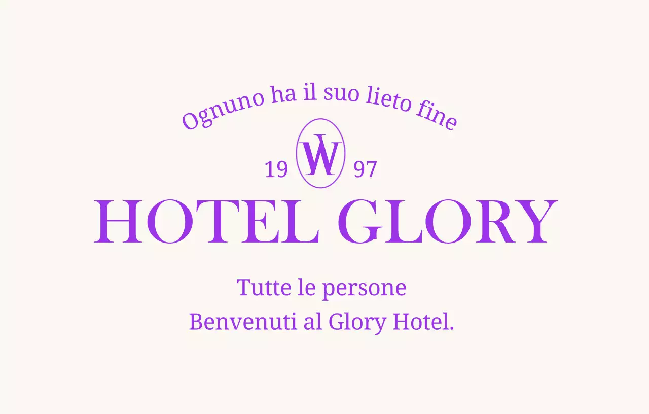 Concept hotel di lusso con font e layout di testo serif