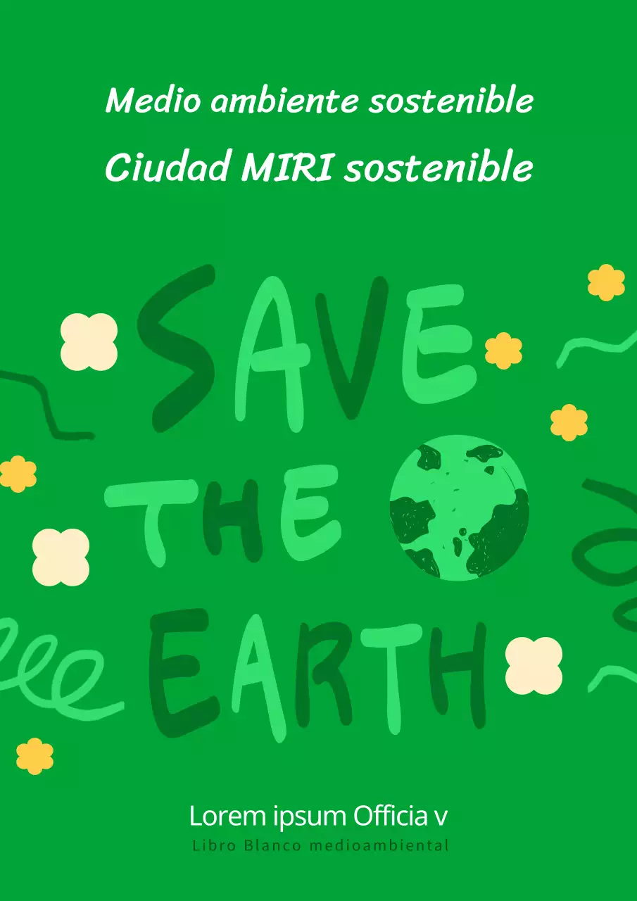 Bonita cubierta de papel ambiental blanco y verde