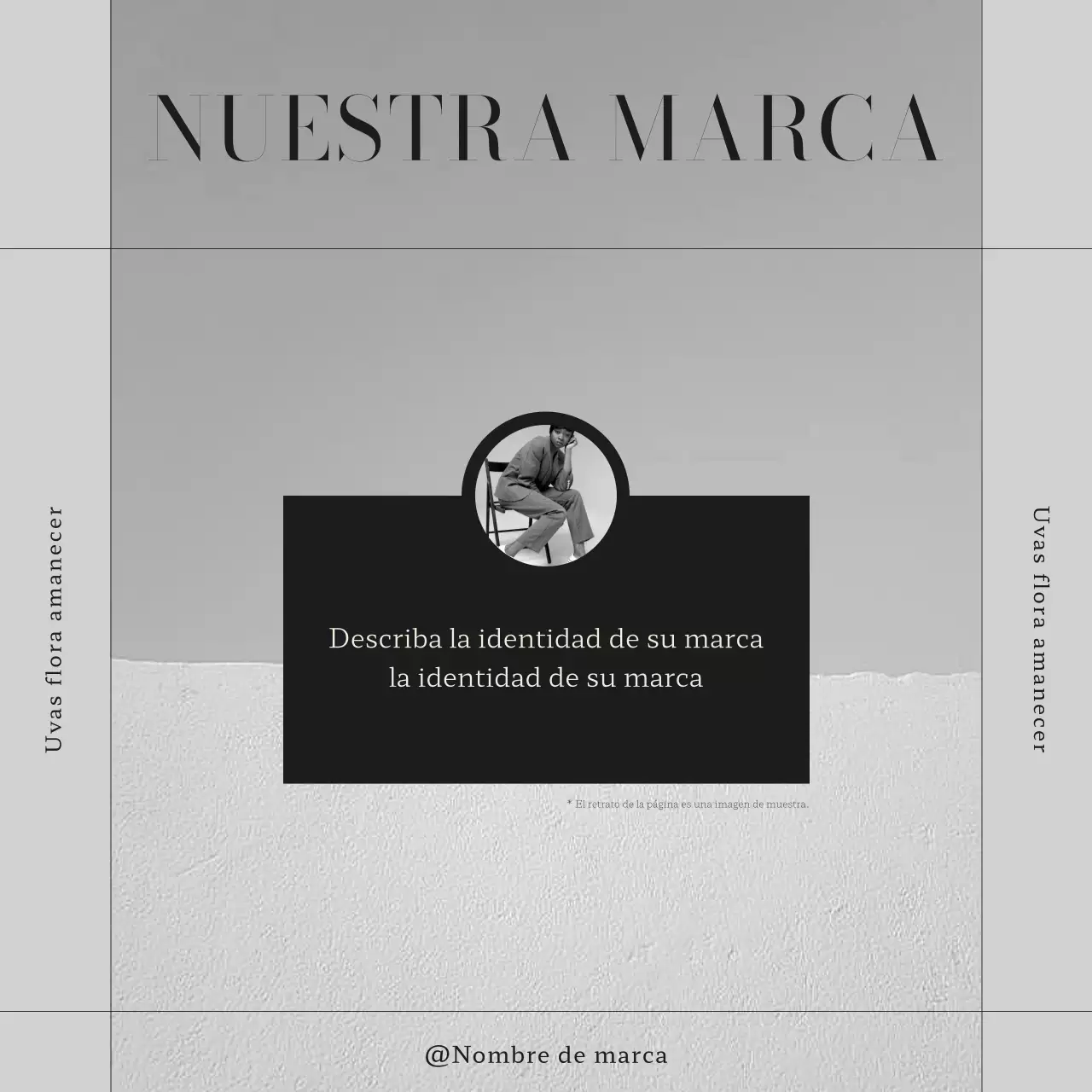 Comercialización de una marca de moda moderna en blanco y negro
