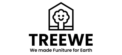 Furniture company design with brand logo featuring a tree in a house