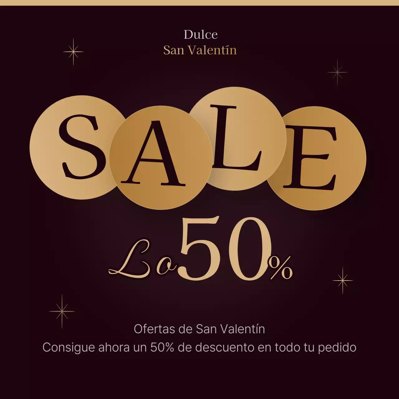 Folleto de San Valentín en marrón y beige con un toque de clase