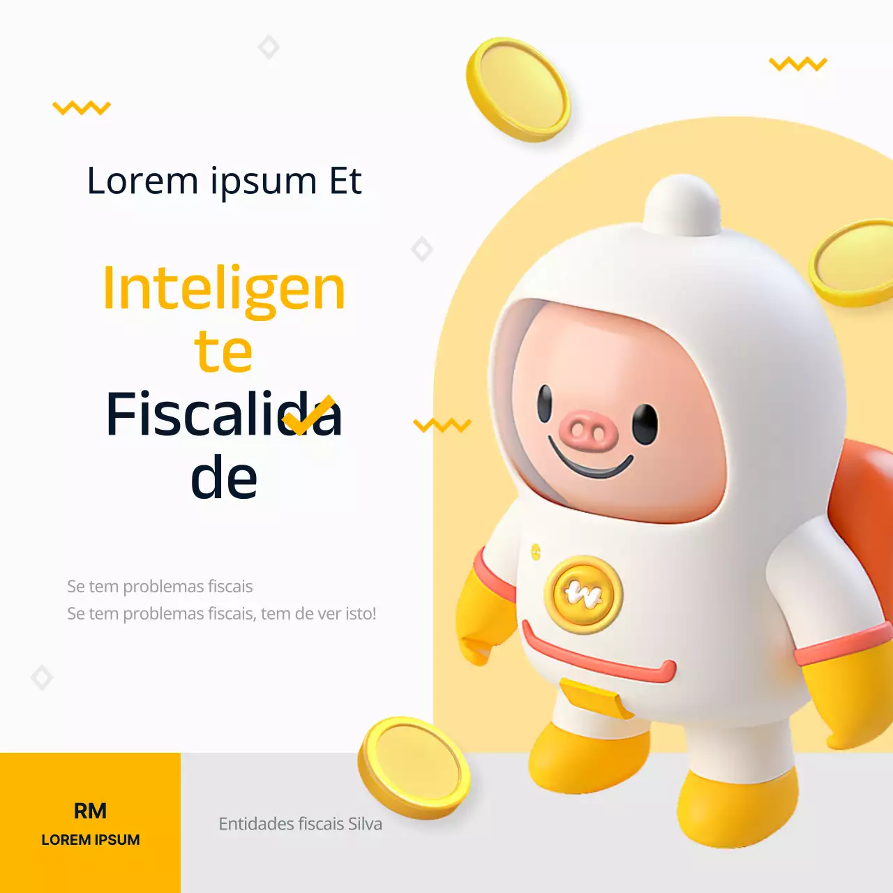 Promover uma empresa de contabilidade e fiscalidade moderna em amarelo e preto