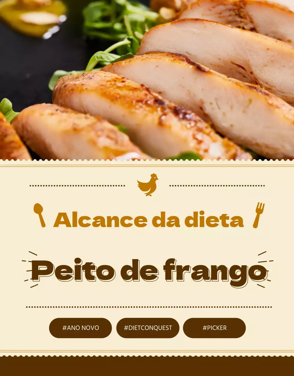 Promover peitos de frango vintage dourados