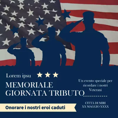 Marina e Rosso Tradizionale Tributo per il Giorno della Memoria Pubblicità