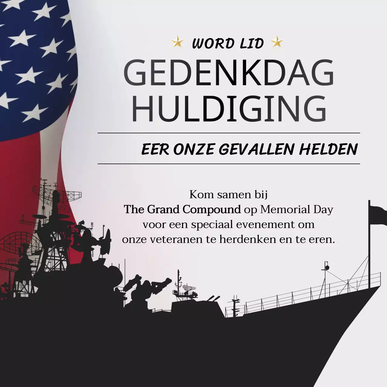 Zwart-wit traditionele herdenkingsdag reclame