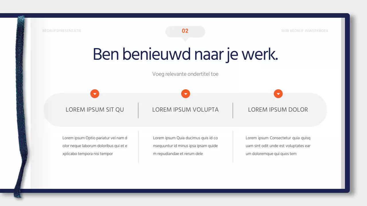 Eenvoudig blauw en oranje onboarding trainingsmateriaal voor nieuwe werknemers