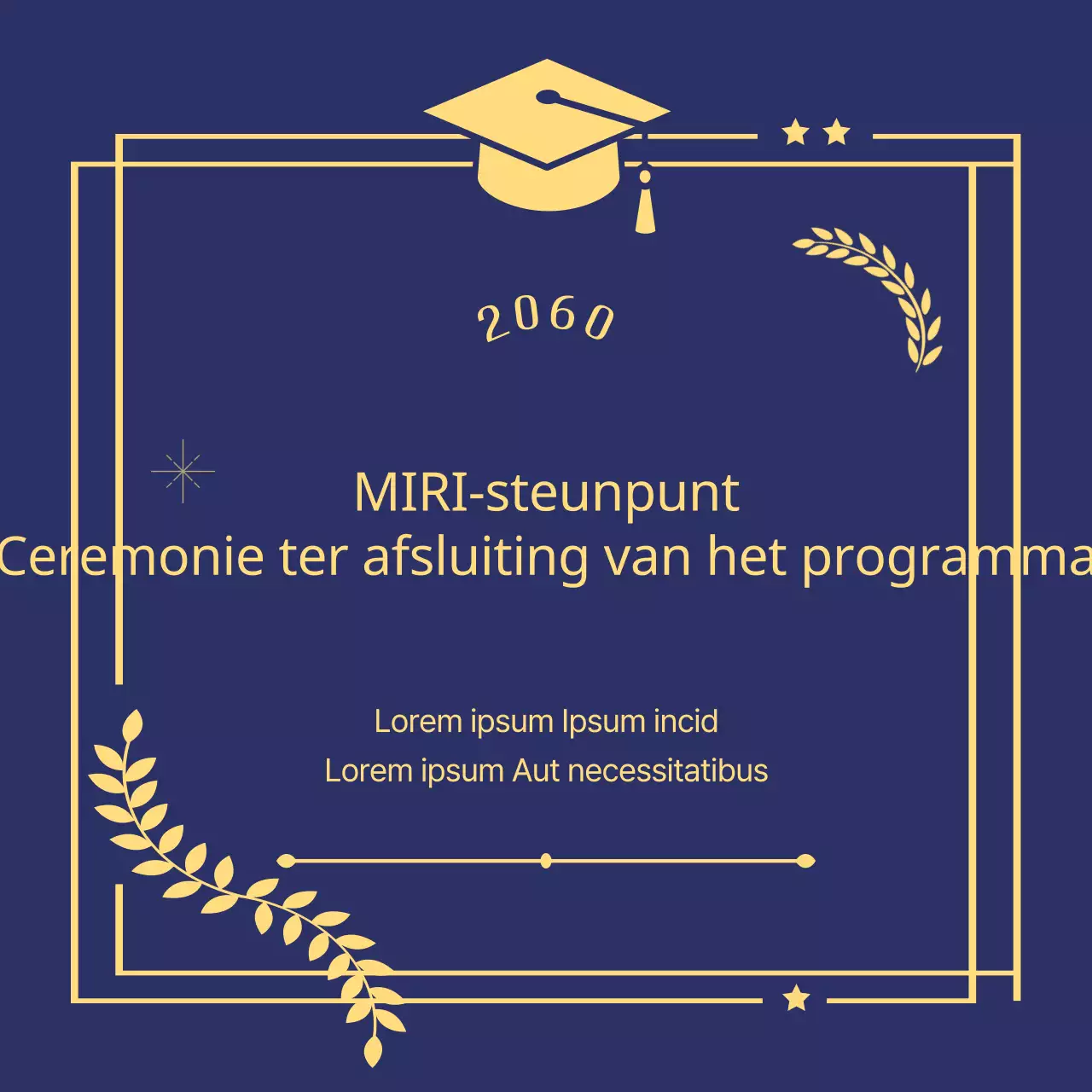 Een klassieke afstudeerpaal in marineblauw en goud