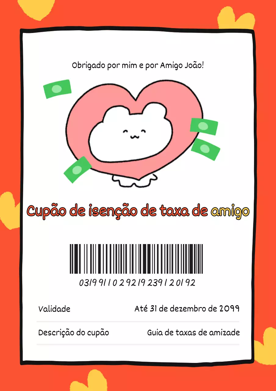 Cupão de isenção da taxa de utilização de garrafas amarelas e cor de laranja