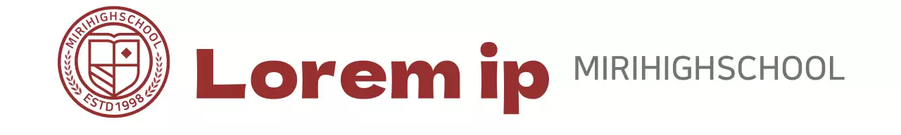 Logo della scuola superiore sotto forma di simbolo circolare dell'istruzione in bordeaux