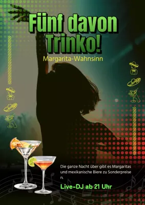 Grüner und roter Kitsch Cinco de Mayo Event-Anzeige