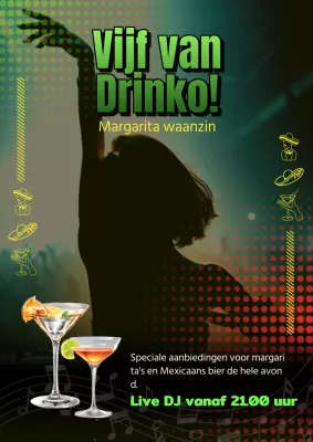 Groene en rode kitsch Cinco de Mayo evenementadvertentie