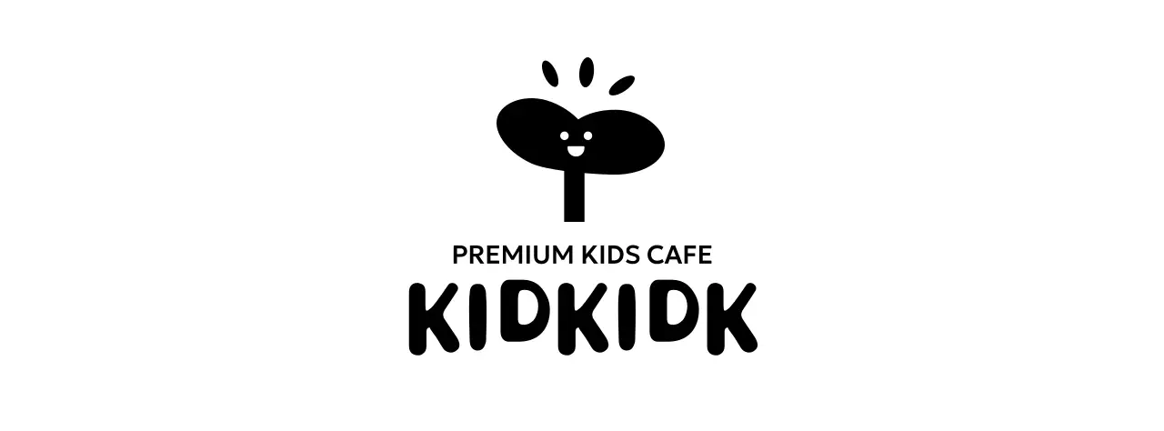 Kids Cafe design with smiling bud icon