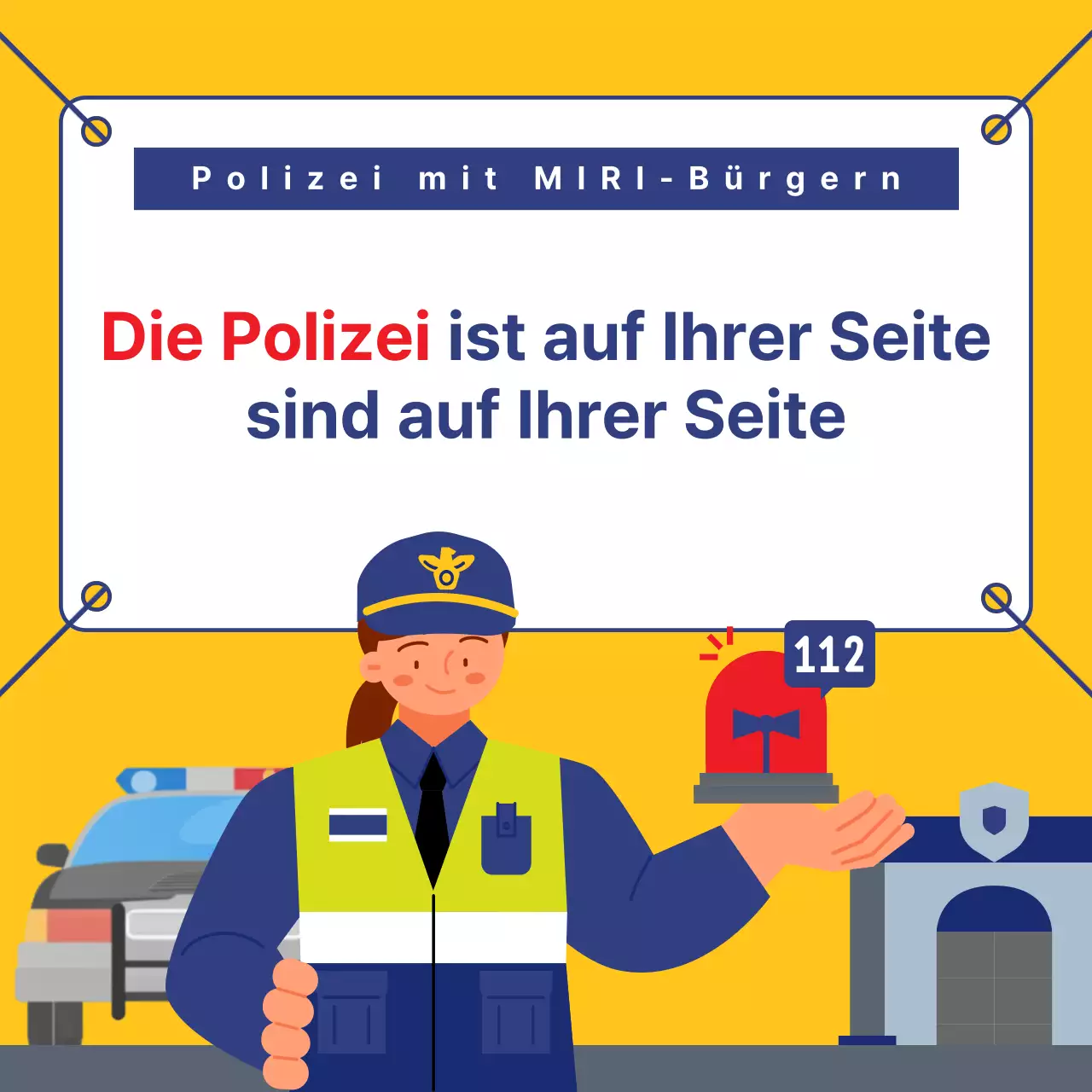 Förderung einer einfachen gelb-blauen Polizeistation