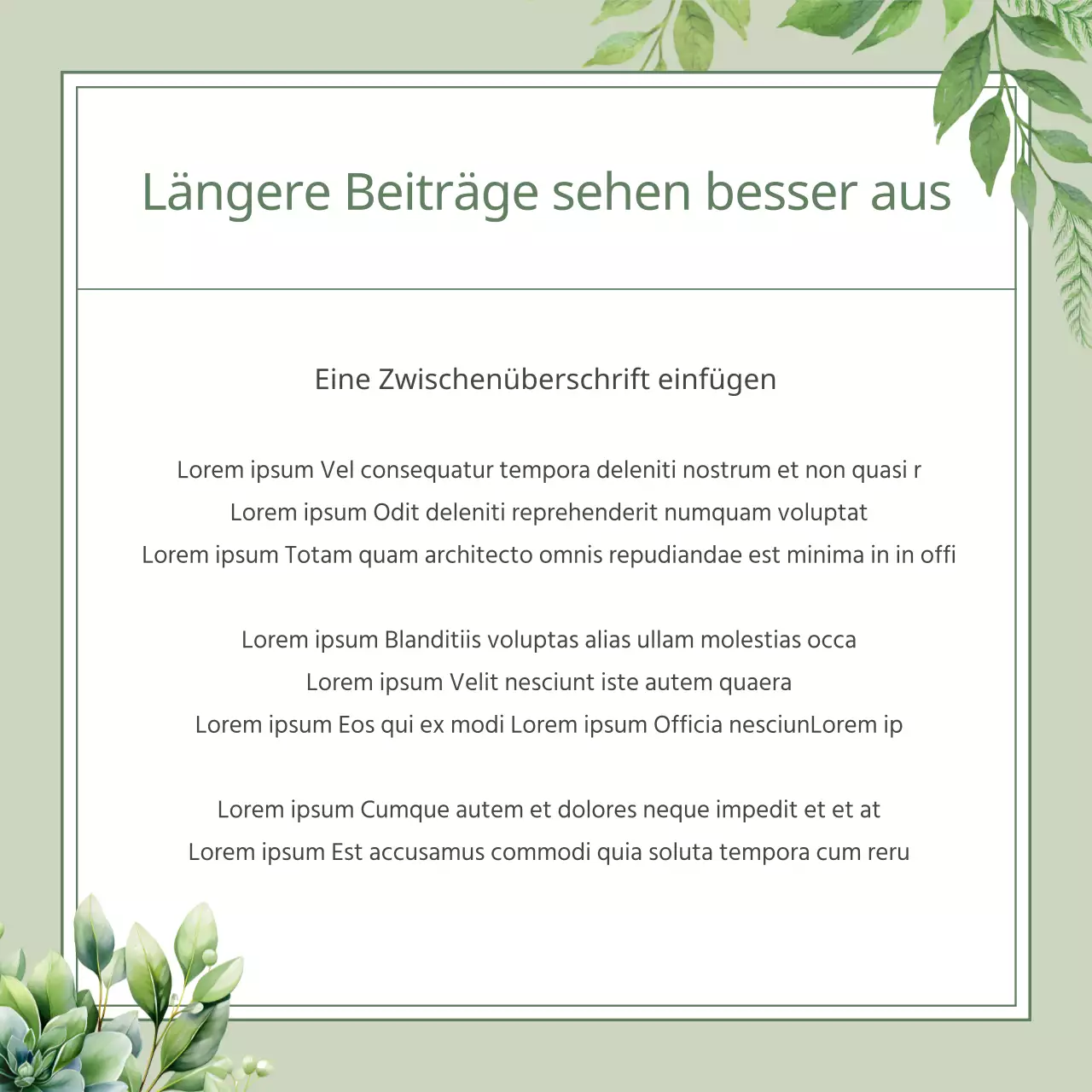 Eine botanische Illustration mit grüner und natürlicher Frühlingsstimmung Erläutert