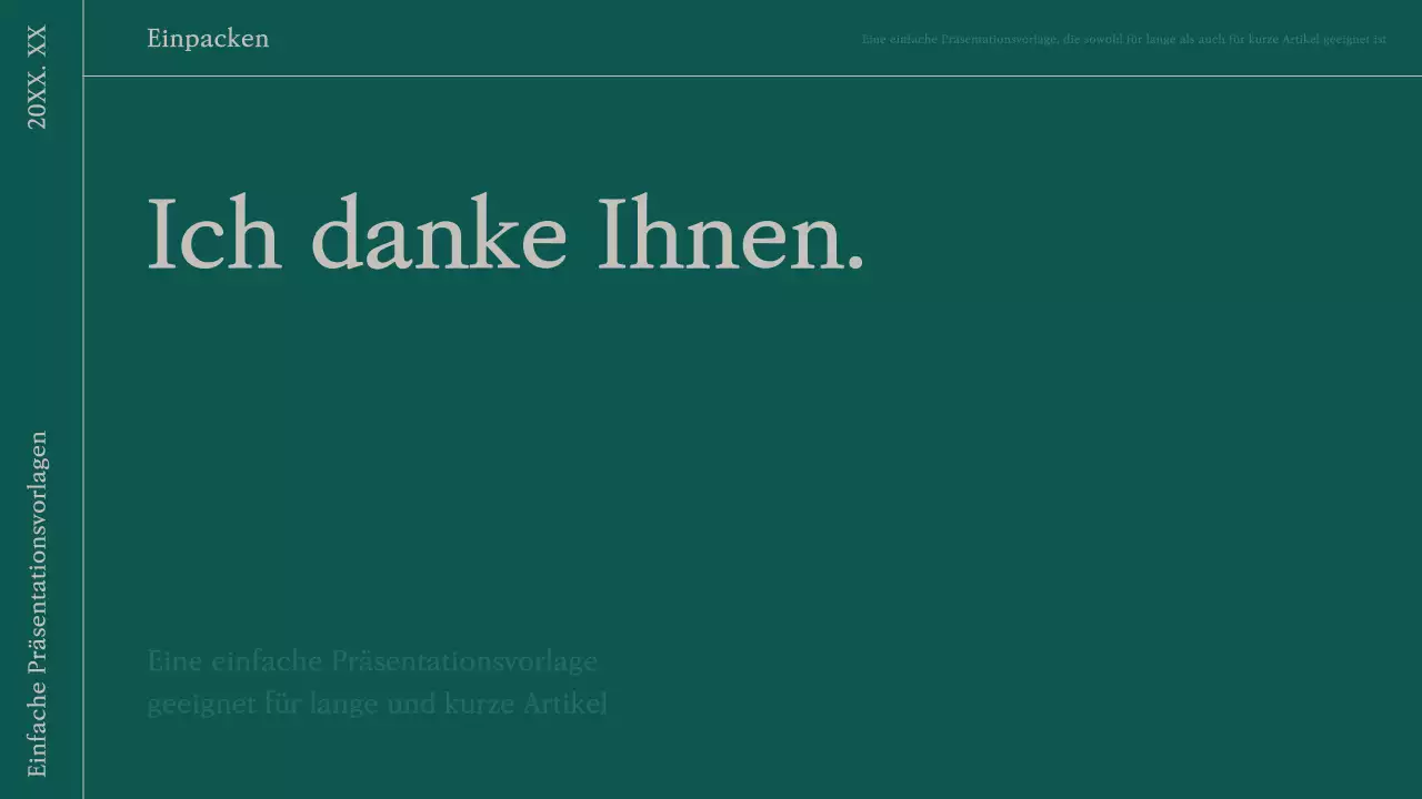 Ein einfacher Präsentationsvorschlag in Grün und Beige